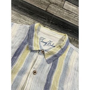 Tommy Bahama Button Shirt Relax Men's Size Xl Short Sleeve‎ 100% Linen